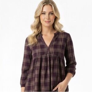 Ellison plaid boho top size small